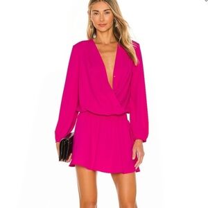 Amanda Uprichard Ciara Mini Dress Size M Hot Pink Revolve